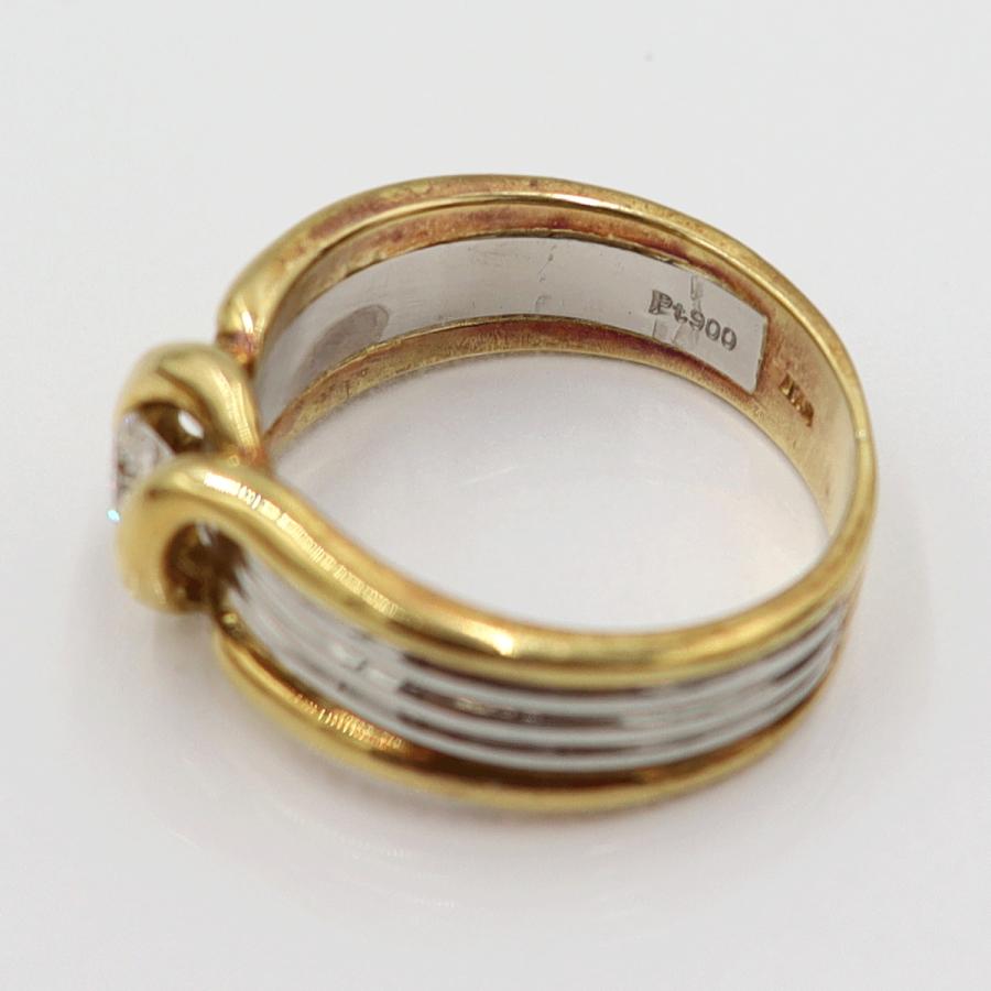 K18/Pt900ダイヤリング　D0.19ct　サイズ12号　重量7.35ｇ(石の重量を含む)　レディース(中古)