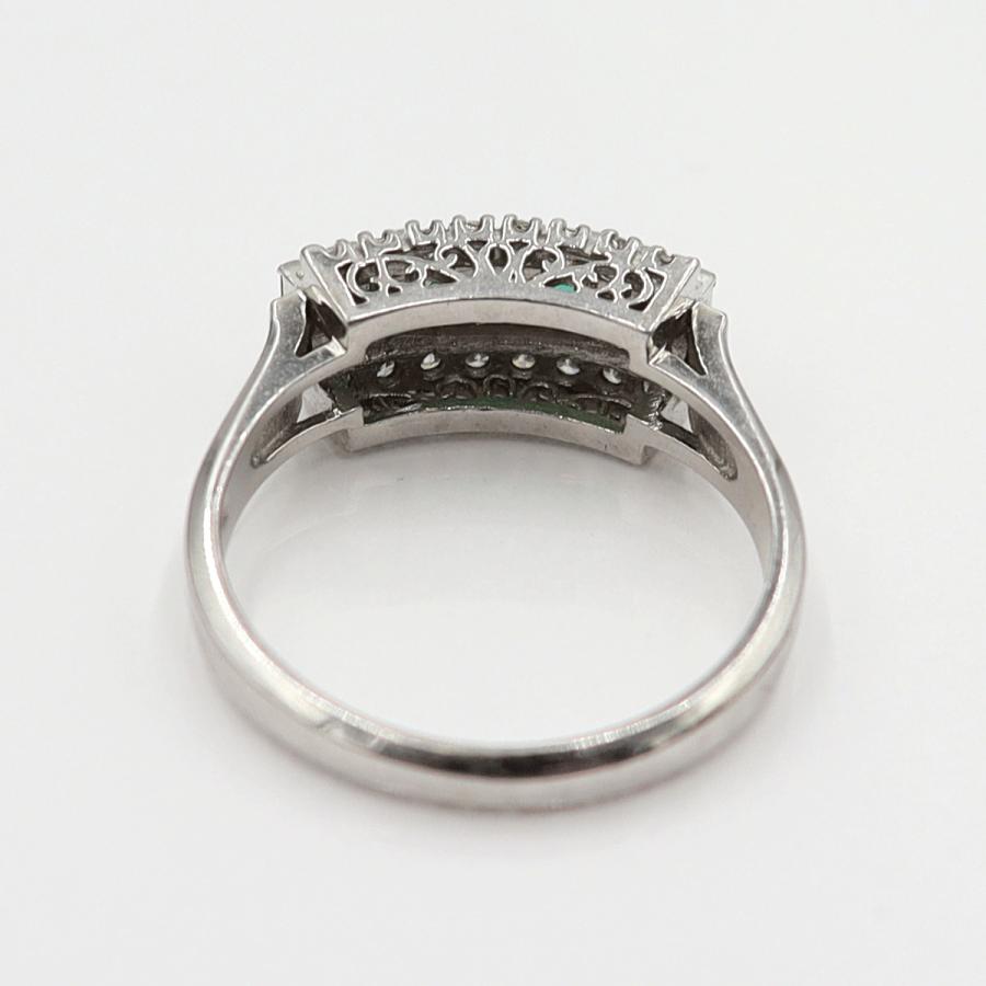 Pt900エメラルドリング　E0.40ct　D0.17ct　サイズ13号　重量5.47ｇ(石の重量含む)　レディース(中古)
