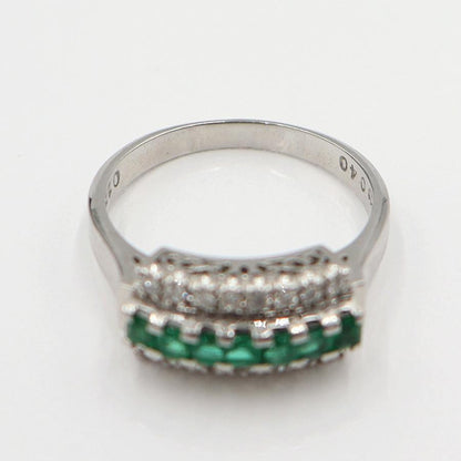 Pt900エメラルドリング　E0.40ct　D0.17ct　サイズ13号　重量5.47ｇ(石の重量含む)　レディース(中古)