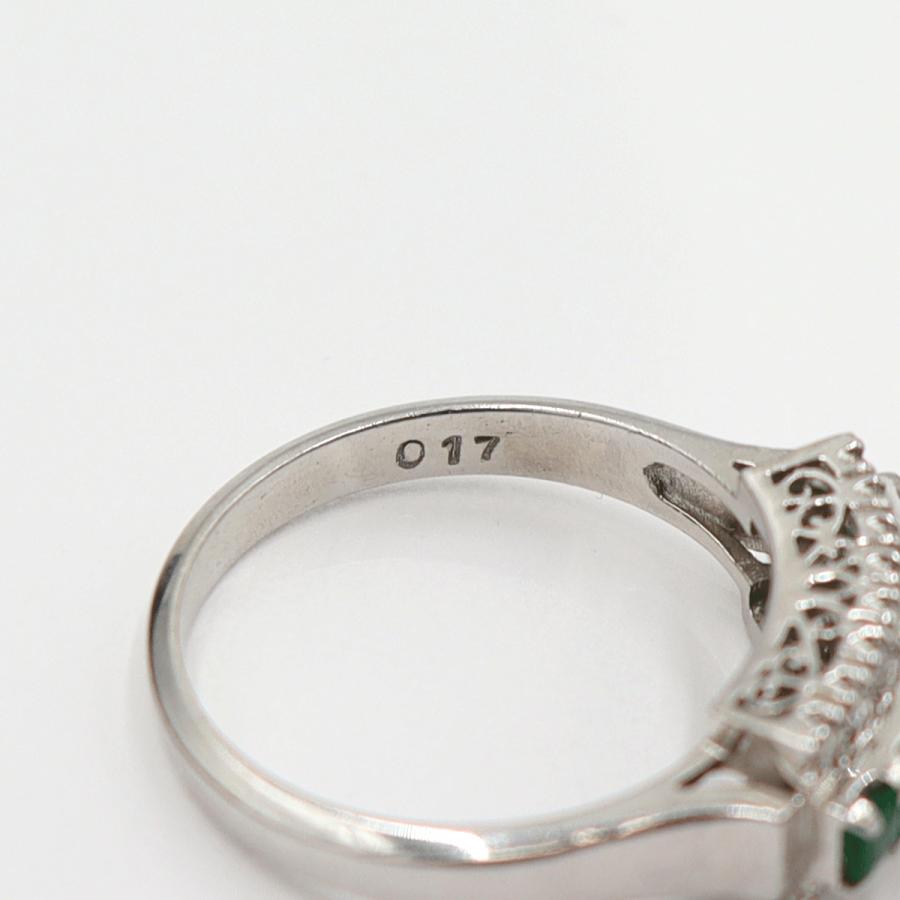 Pt900エメラルドリング　E0.40ct　D0.17ct　サイズ13号　重量5.47ｇ(石の重量含む)　レディース(中古)