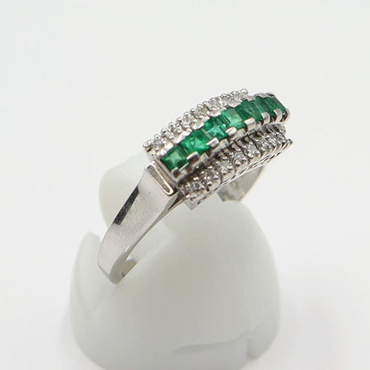 Pt900エメラルドリング　E0.40ct　D0.17ct　サイズ13号　重量5.47ｇ(石の重量含む)　レディース(中古)