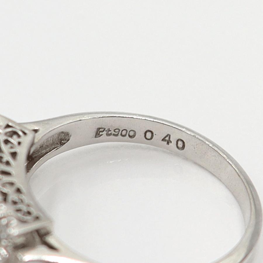 Pt900エメラルドリング　E0.40ct　D0.17ct　サイズ13号　重量5.47ｇ(石の重量含む)　レディース(中古)