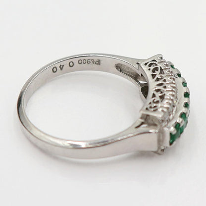 Pt900エメラルドリング　E0.40ct　D0.17ct　サイズ13号　重量5.47ｇ(石の重量含む)　レディース(中古)