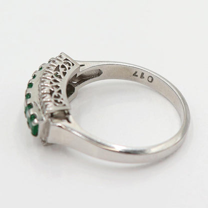 Pt900エメラルドリング　E0.40ct　D0.17ct　サイズ13号　重量5.47ｇ(石の重量含む)　レディース(中古)