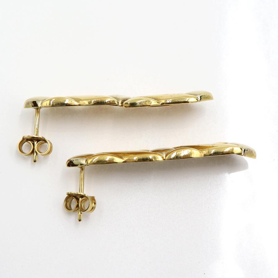 750デザイン ピアス　重量6.08ｇ(両耳・総重量)　（中古）