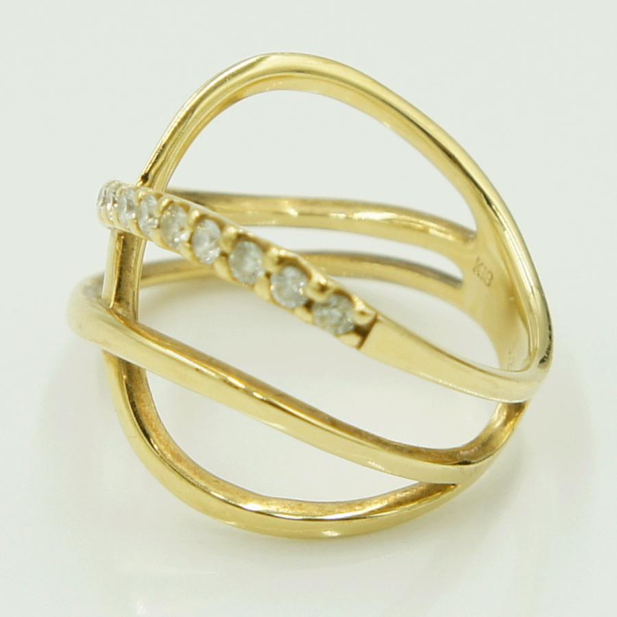 K18ダイヤモンドリング　D0.25ct　リングサイズ12号　重量4.92ｇ(石の重量含む)（中古）