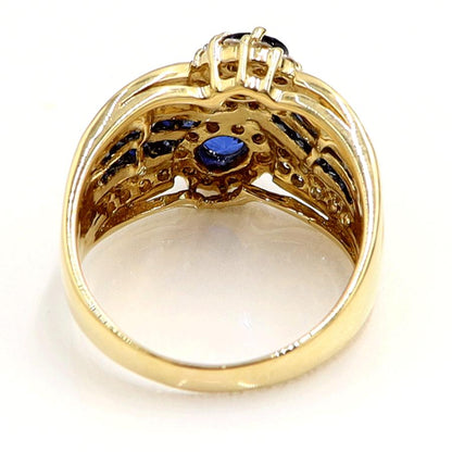 K18サファイアダイヤモンドリング　S1.29ct　D0.45ct　リングサイズ13号　重量7.17ｇ(石の重量含む)　レディース（中古）