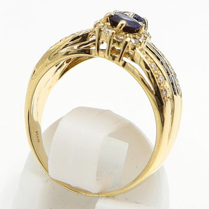 K18サファイアダイヤモンドリング　S1.29ct　D0.45ct　リングサイズ13号　重量7.17ｇ(石の重量含む)　レディース（中古）
