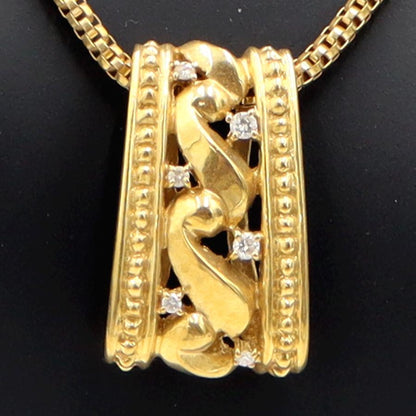 ランバン(LANVIN)750ダイヤモンドネックレス　D0.09ct　ネックレス長さ44cm　重量12.16ｇ(石の重量含む)　レディース（中古）