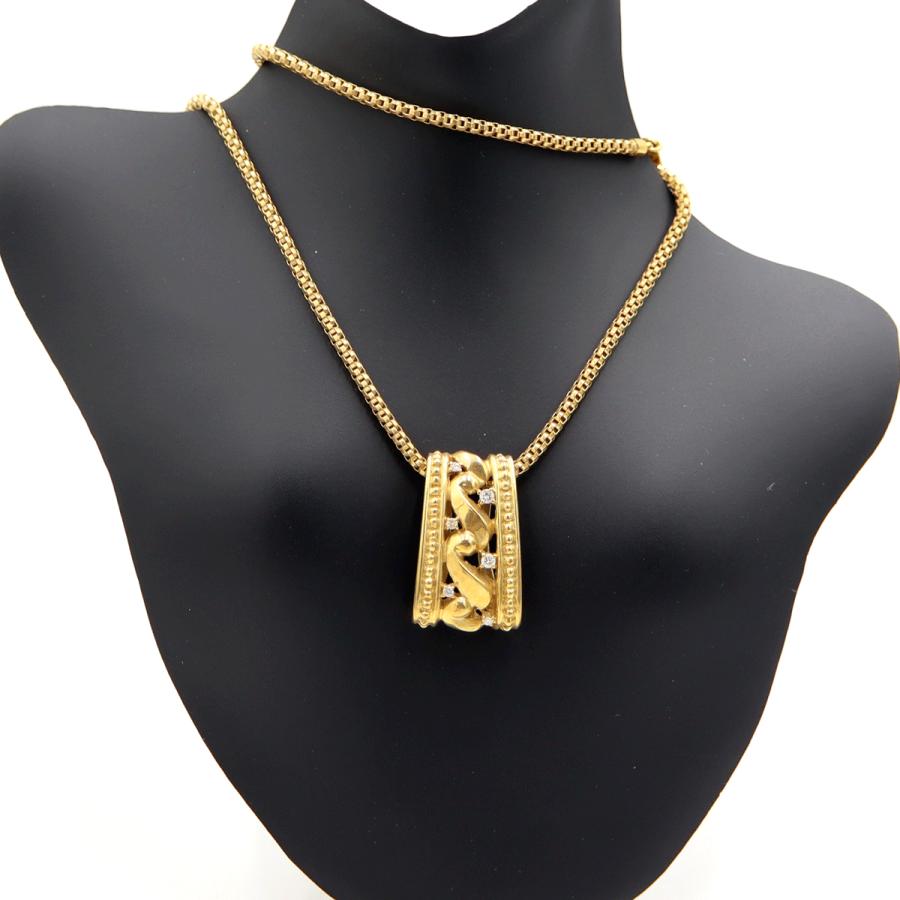 ランバン(LANVIN)750ダイヤモンドネックレス　D0.09ct　ネックレス長さ44cm　重量12.16ｇ(石の重量含む)　レディース（中古）