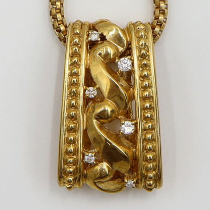 ランバン(LANVIN)750ダイヤモンドネックレス　D0.09ct　ネックレス長さ44cm　重量12.16ｇ(石の重量含む)　レディース（中古）