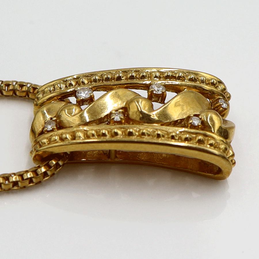 ランバン(LANVIN)750ダイヤモンドネックレス　D0.09ct　ネックレス長さ44cm　重量12.16ｇ(石の重量含む)　レディース（中古）