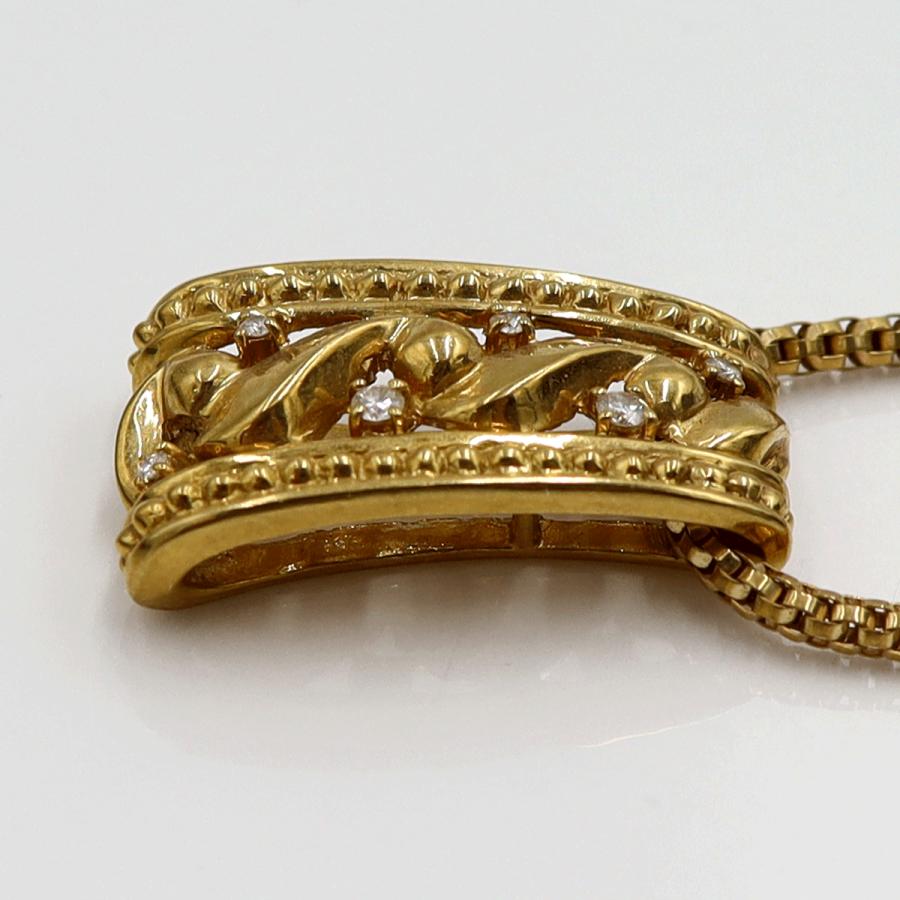 ランバン(LANVIN)750ダイヤモンドネックレス　D0.09ct　ネックレス長さ44cm　重量12.16ｇ(石の重量含む)　レディース（中古）