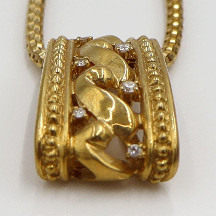 ランバン(LANVIN)750ダイヤモンドネックレス　D0.09ct　ネックレス長さ44cm　重量12.16ｇ(石の重量含む)　レディース（中古）