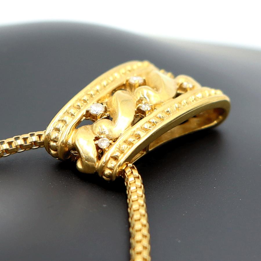 ランバン(LANVIN)750ダイヤモンドネックレス　D0.09ct　ネックレス長さ44cm　重量12.16ｇ(石の重量含む)　レディース（中古）