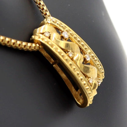 ランバン(LANVIN)750ダイヤモンドネックレス　D0.09ct　ネックレス長さ44cm　重量12.16ｇ(石の重量含む)　レディース（中古）