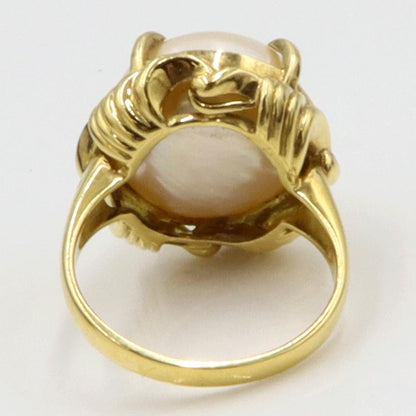 K18マペパールリング　リングサイズ14号　重量9.84ｇ(石の重量を含む)（中古）