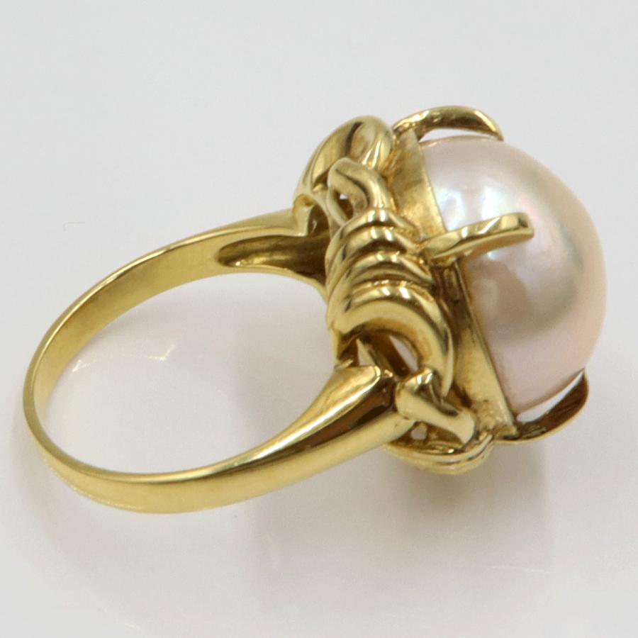 K18マペパールリング　リングサイズ14号　重量9.84ｇ(石の重量を含む)（中古）