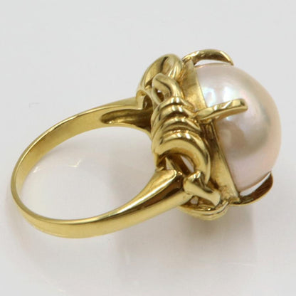 K18マペパールリング　リングサイズ14号　重量9.84ｇ(石の重量を含む)（中古）