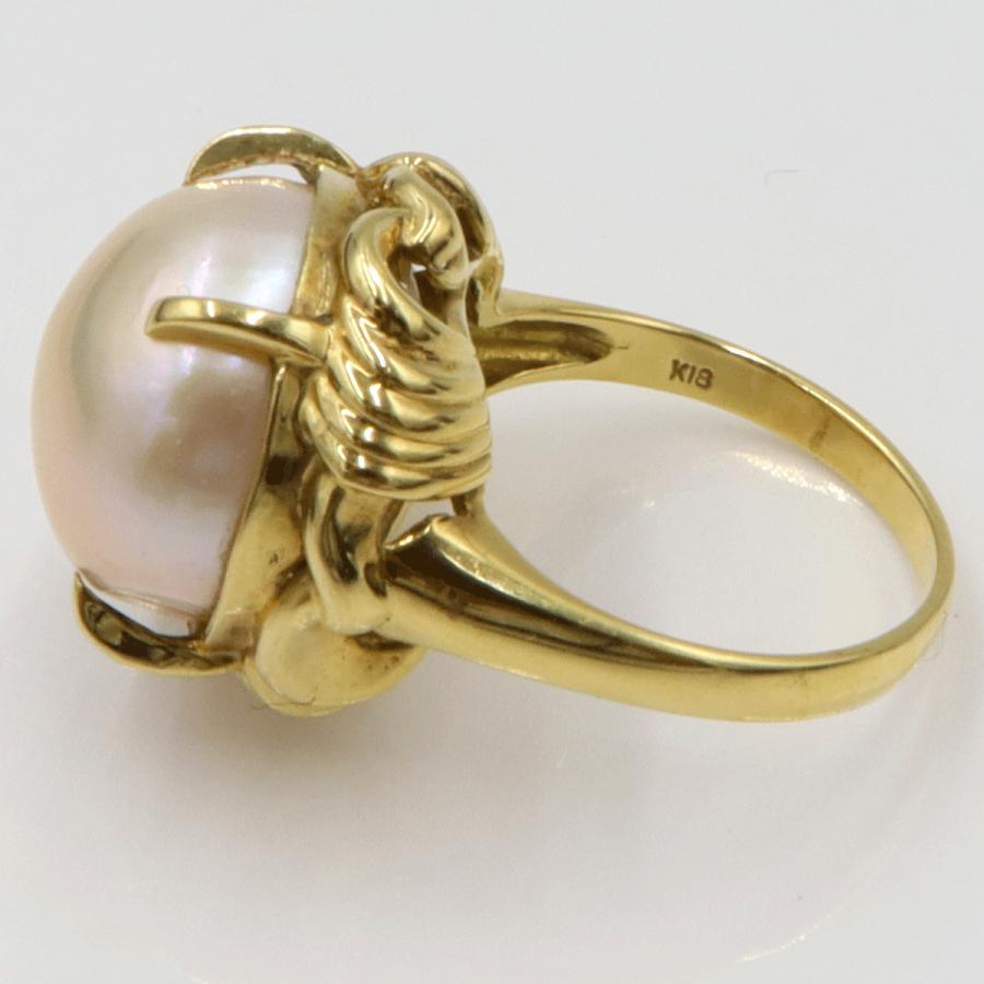 K18マペパールリング　リングサイズ14号　重量9.84ｇ(石の重量を含む)（中古）