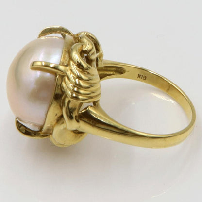 K18マペパールリング　リングサイズ14号　重量9.84ｇ(石の重量を含む)（中古）