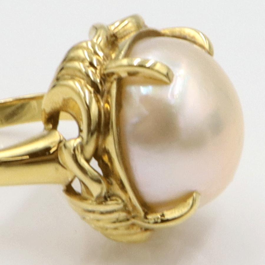 K18マペパールリング　リングサイズ14号　重量9.84ｇ(石の重量を含む)（中古）