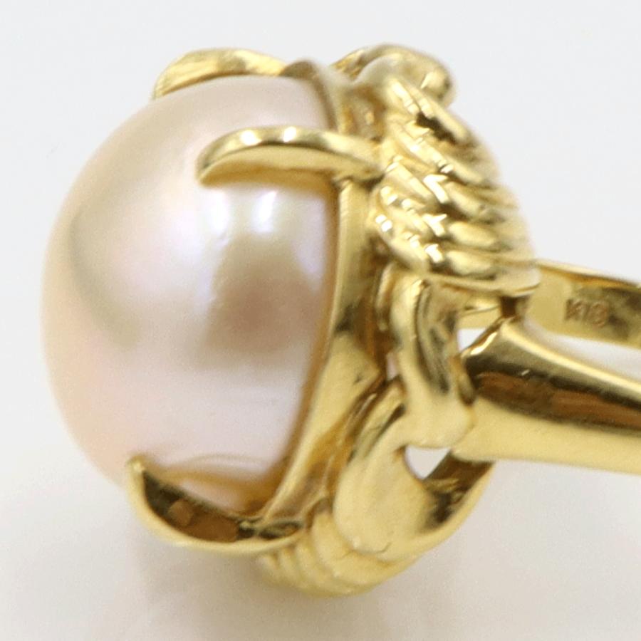 K18マペパールリング　リングサイズ14号　重量9.84ｇ(石の重量を含む)（中古）