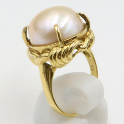 K18マペパールリング　リングサイズ14号　重量9.84ｇ(石の重量を含む)（中古）