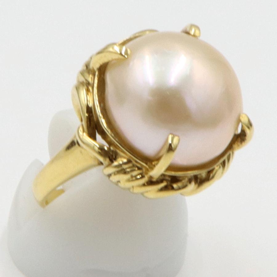 K18マペパールリング　リングサイズ14号　重量9.84ｇ(石の重量を含む)（中古）