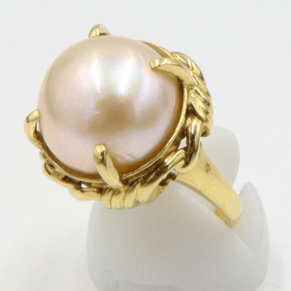 K18マペパールリング　リングサイズ14号　重量9.84ｇ(石の重量を含む)（中古）