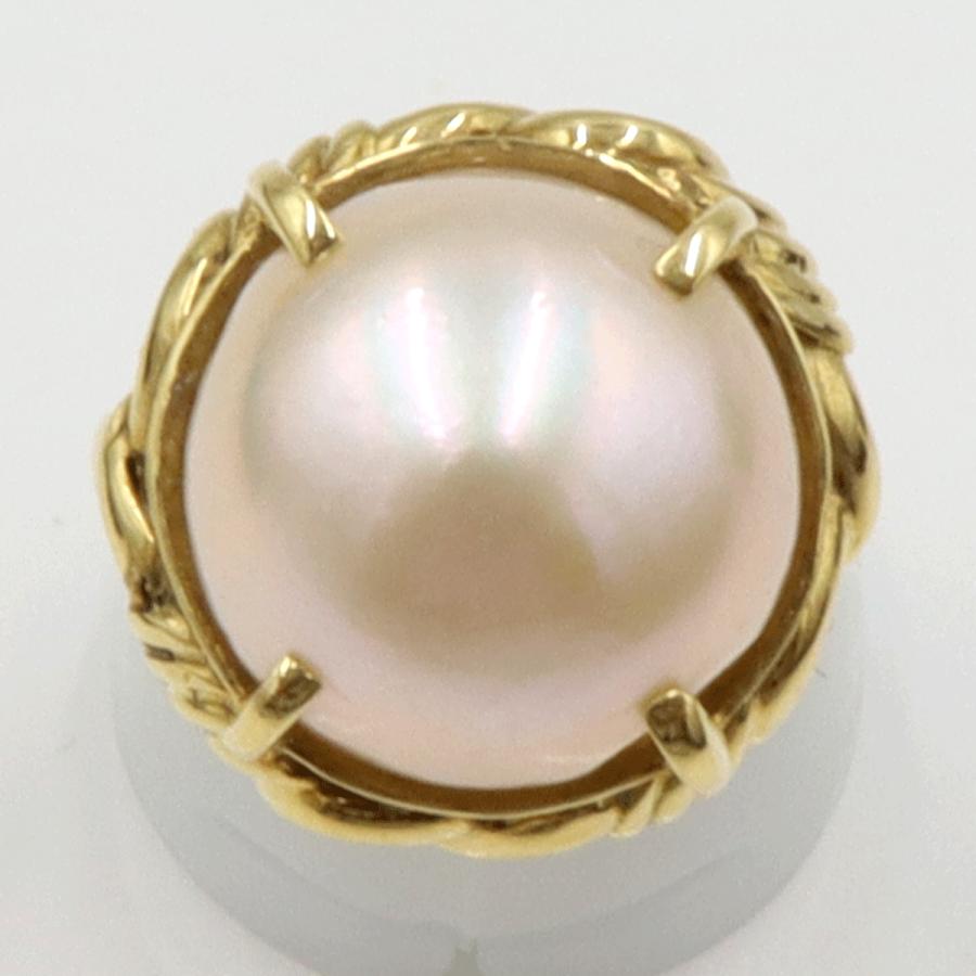 K18マペパールリング　リングサイズ14号　重量9.84ｇ(石の重量を含む)（中古）