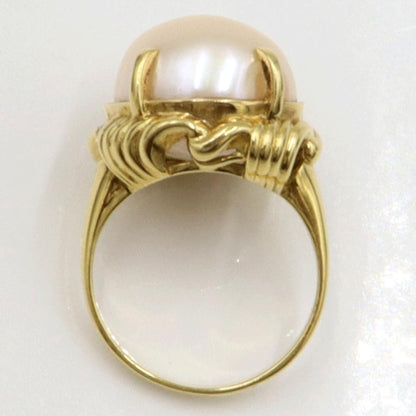 K18マペパールリング　リングサイズ14号　重量9.84ｇ(石の重量を含む)（中古）