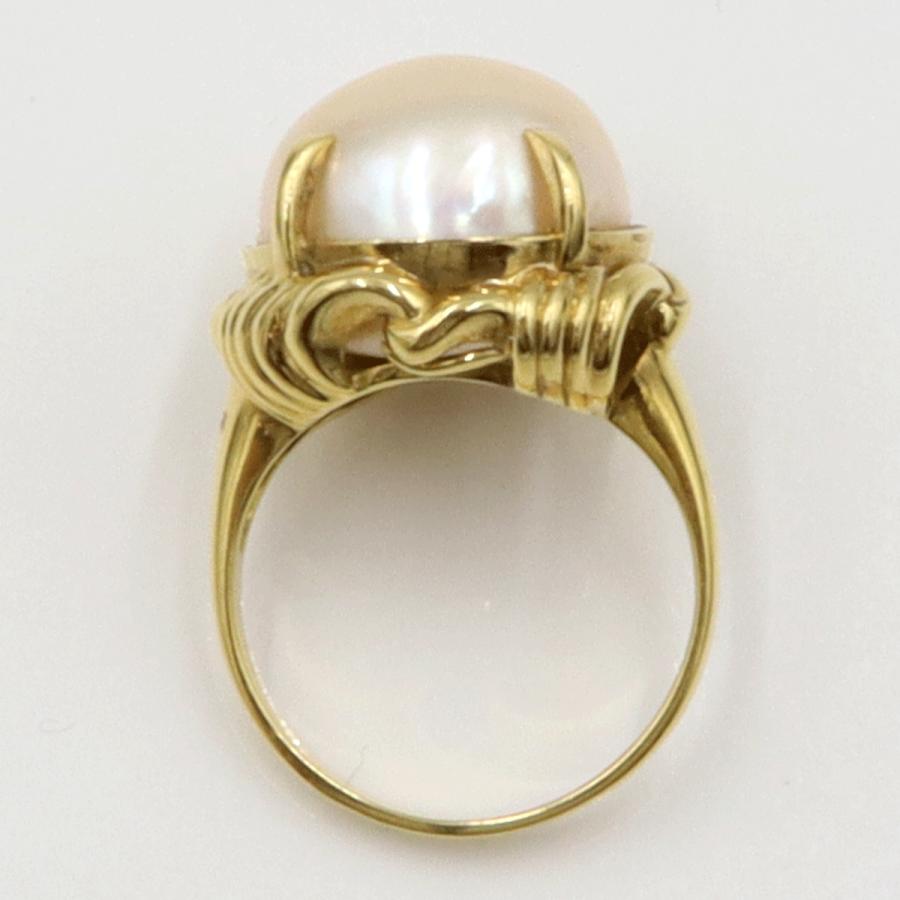 K18マペパールリング　リングサイズ14号　重量9.84ｇ(石の重量を含む)（中古）