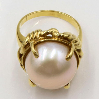 K18マペパールリング　リングサイズ14号　重量9.84ｇ(石の重量を含む)（中古）