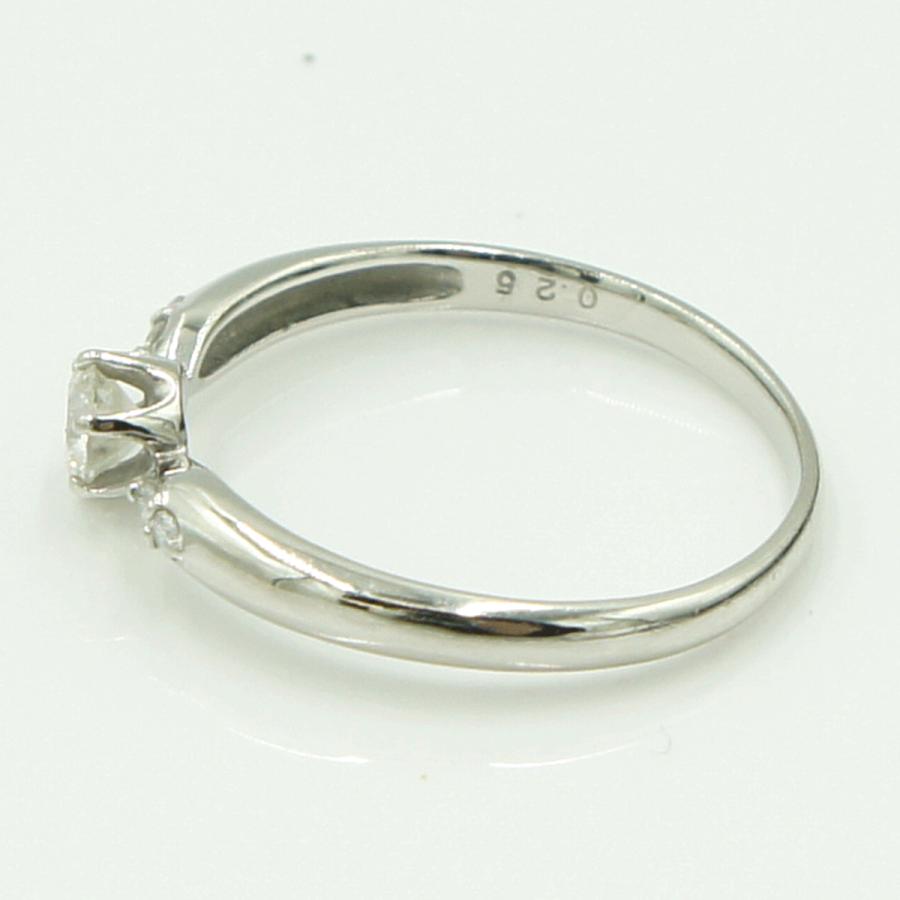 Pt950ダイヤモンドリング　D0.25ct　リングサイズ13号　重量2.32ｇ(石の重量含む)（中古）