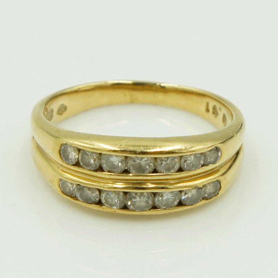 K18ダイヤモンドリング　D0.61ct　リングサイズ10号　重量3.35ｇ(石の重量含む)（中古）