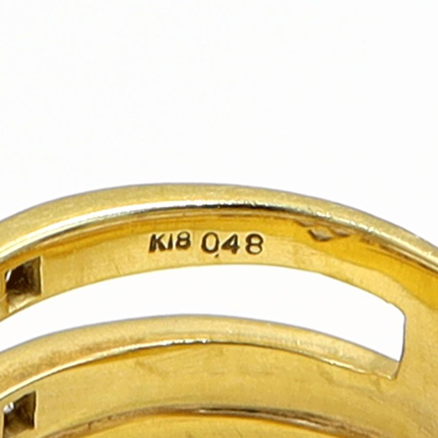 K18アメジストダイヤモンドリング　A0.48ct　D0.50ct　リングサイズ14号　重量9.32ｇ(石の重量含む)　レディース（中古）