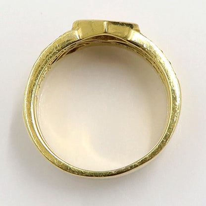 K18アメジストダイヤモンドリング　A0.48ct　D0.50ct　リングサイズ14号　重量9.32ｇ(石の重量含む)　レディース（中古）