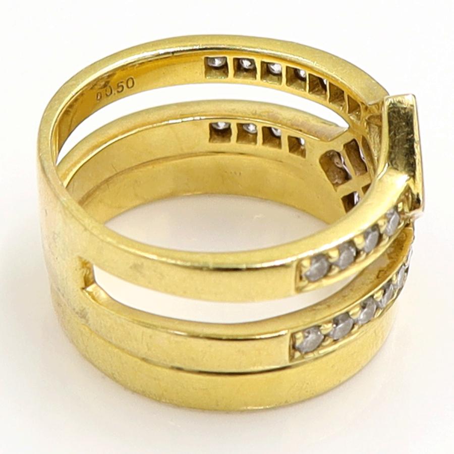 K18アメジストダイヤモンドリング　A0.48ct　D0.50ct　リングサイズ14号　重量9.32ｇ(石の重量含む)　レディース（中古）