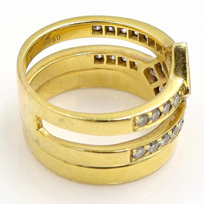 K18アメジストダイヤモンドリング　A0.48ct　D0.50ct　リングサイズ14号　重量9.32ｇ(石の重量含む)　レディース（中古）