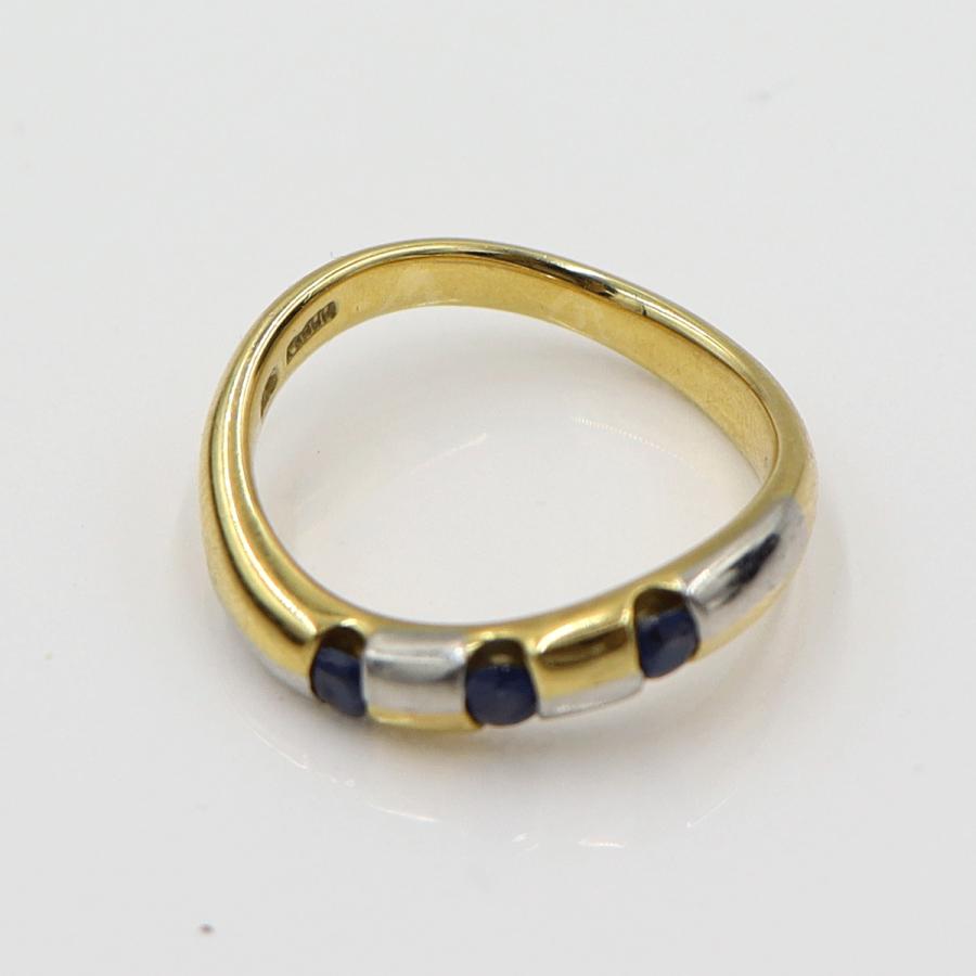 K18/Pt900サファイアリング　S0.25ct　サイズ12号　重量4.93ｇ(石の重量含む)　レディース(中古)