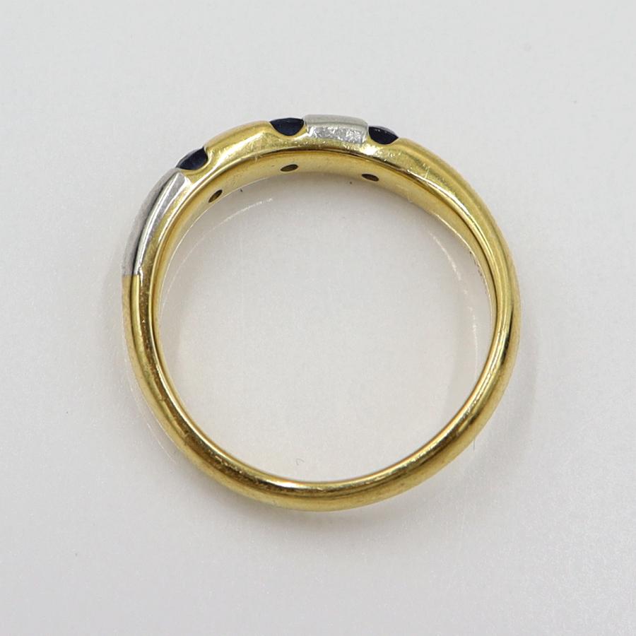 K18/Pt900サファイアリング　S0.25ct　サイズ12号　重量4.93ｇ(石の重量含む)　レディース(中古)