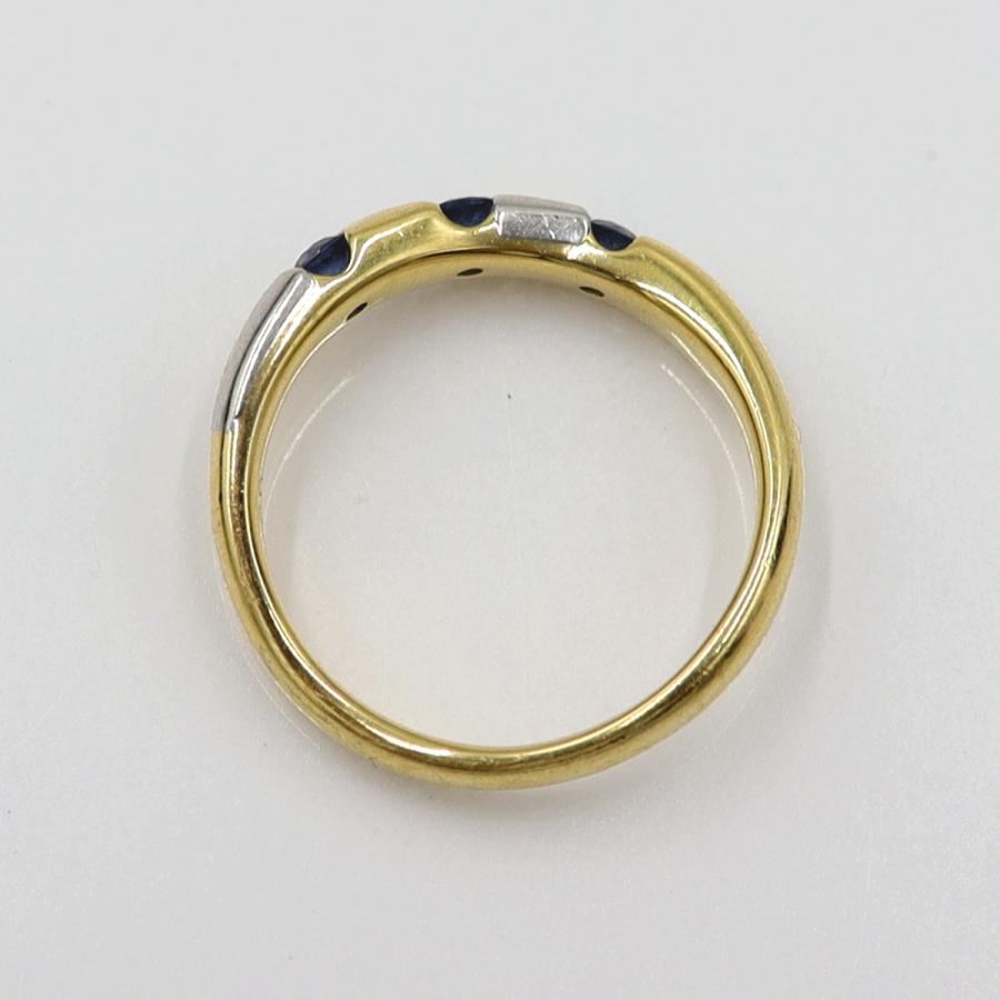 K18/Pt900サファイアリング　S0.25ct　サイズ12号　重量4.93ｇ(石の重量含む)　レディース(中古)