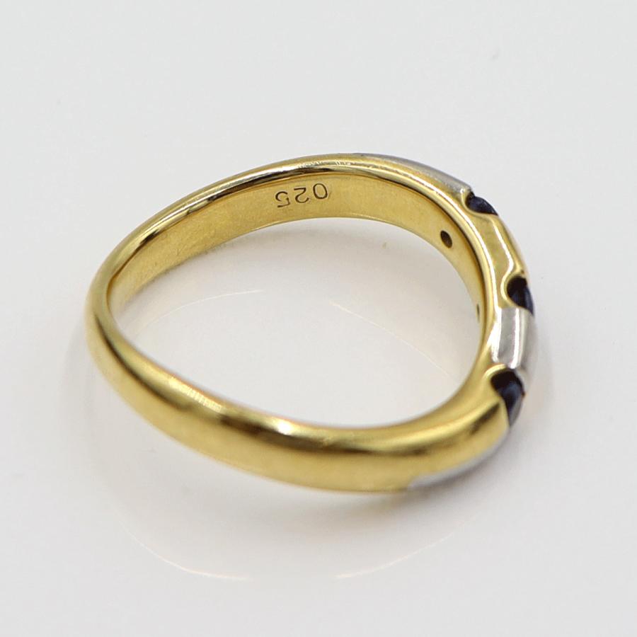 K18/Pt900サファイアリング　S0.25ct　サイズ12号　重量4.93ｇ(石の重量含む)　レディース(中古)