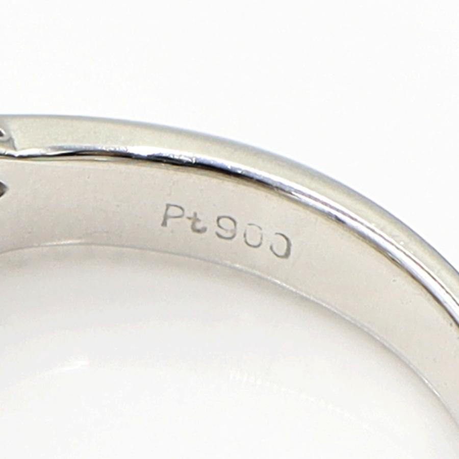 Pt900パールダイヤリング　8mm　D0.05ct　サイズ13号　重量6.59ｇ(石の重量含む)(中古)