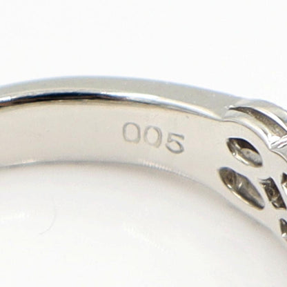 Pt900パールダイヤリング　8mm　D0.05ct　サイズ13号　重量6.59ｇ(石の重量含む)(中古)