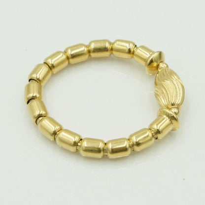 K18フリーサイズリング　リングサイズ約7〜15号　重量1.47ｇ　レディース（中古）