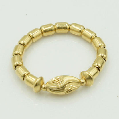 K18フリーサイズリング　リングサイズ約7〜15号　重量1.47ｇ　レディース（中古）