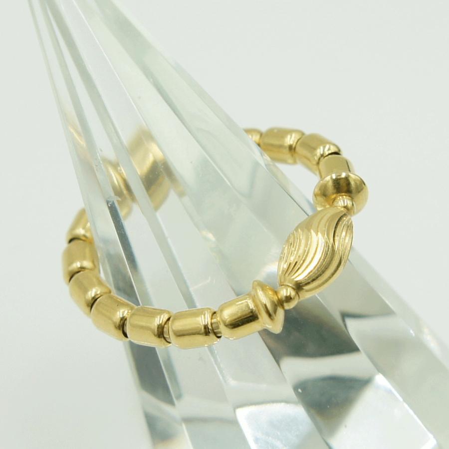 K18フリーサイズリング　リングサイズ約7〜15号　重量1.47ｇ　レディース（中古）