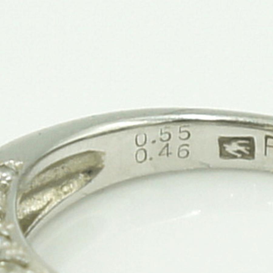 Pt900ダイヤモンドリング　D0.55ct　D0.46ct　リングサイズ12号　重量8.30ｇ(石の重量含む)（中古）
